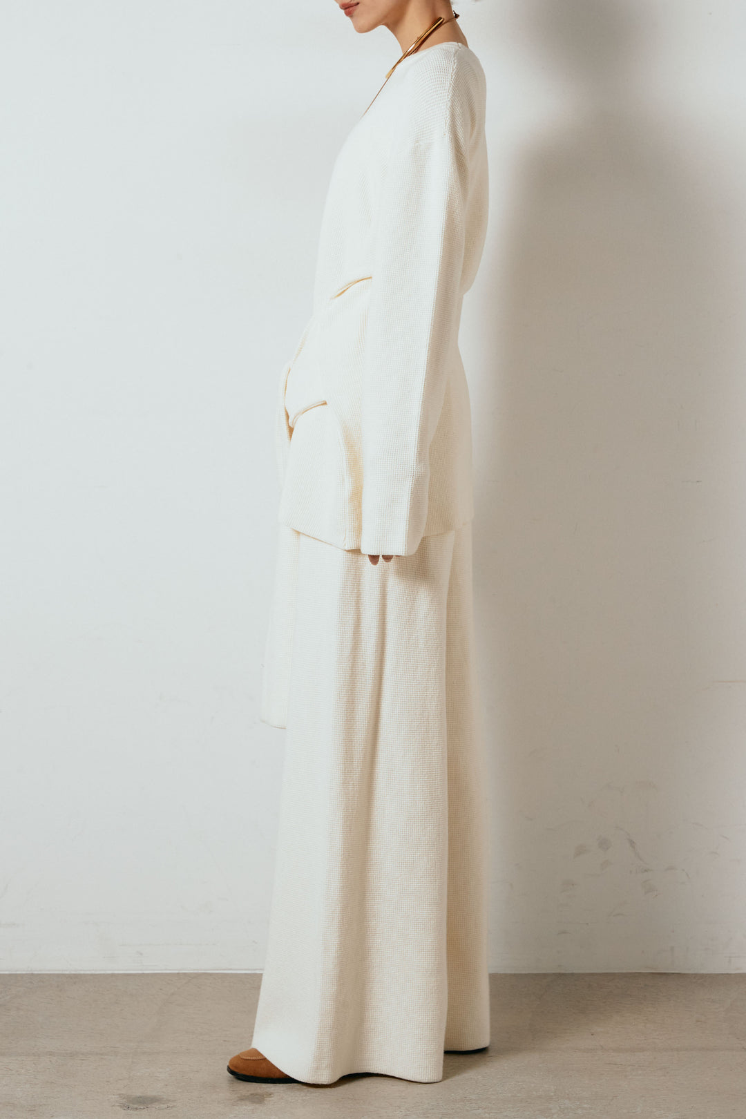 [SET]ウエスト巻きワッフルニットSETUP