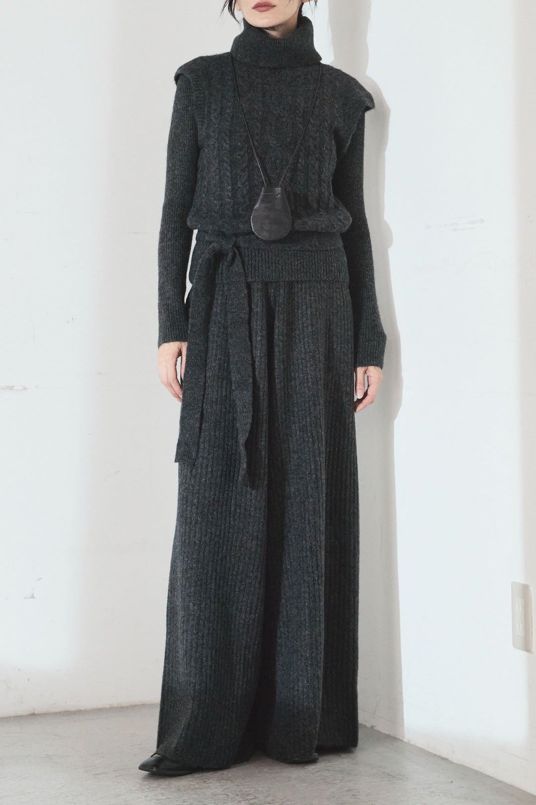 [SET]3ピースハイネックニットベストSETUP