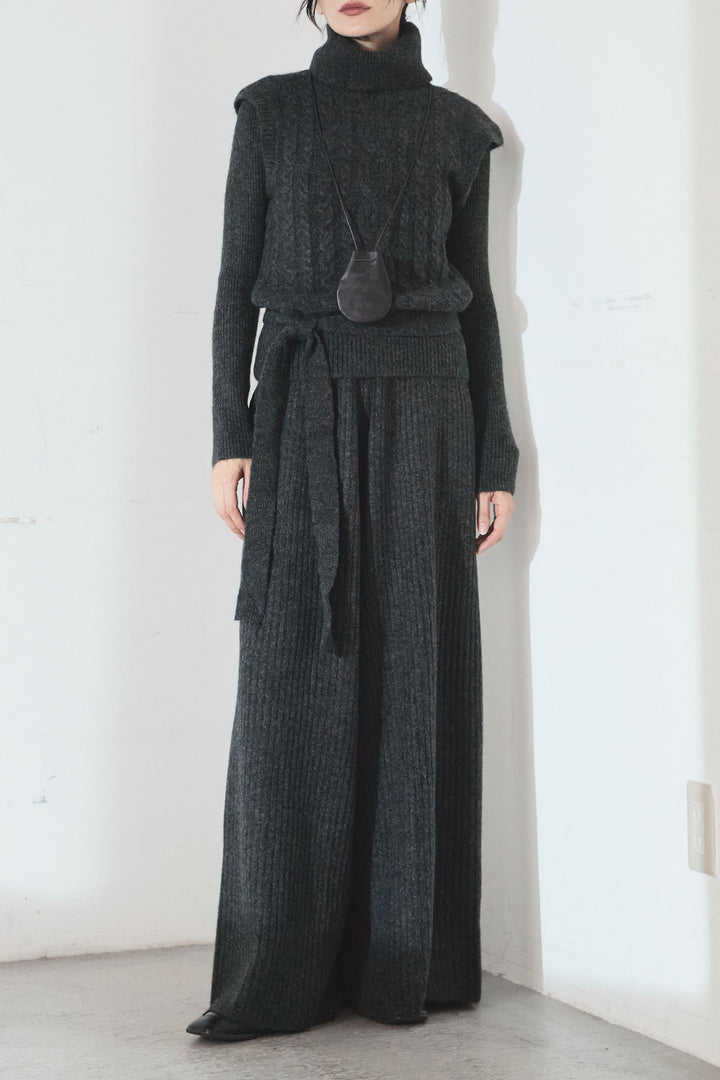 [SET]3ピースハイネックニットベストSETUP