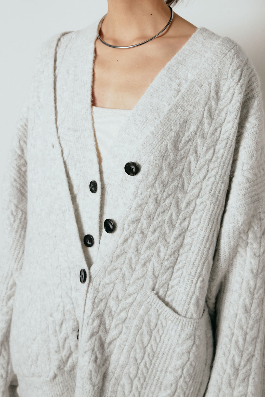 [SET]3ピースフロントボタンニットSETUP