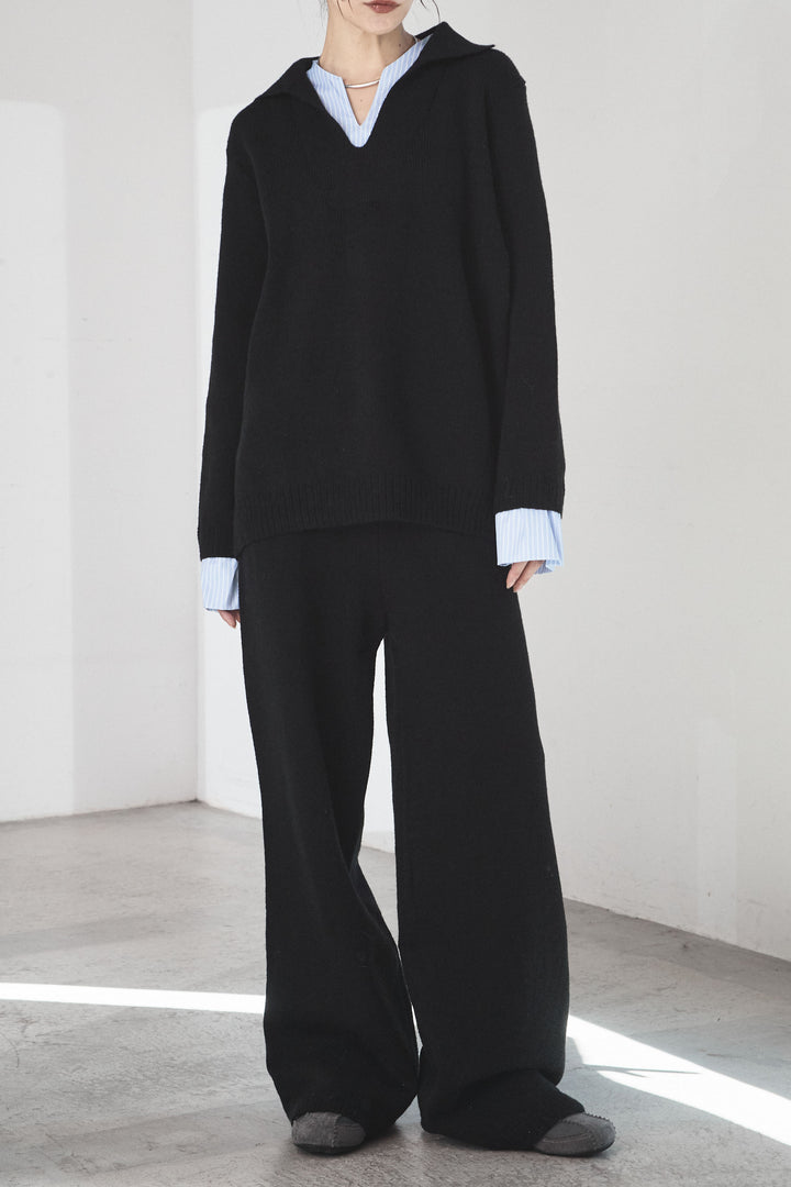 [SET]ストライプドッキングニットポロSETUP