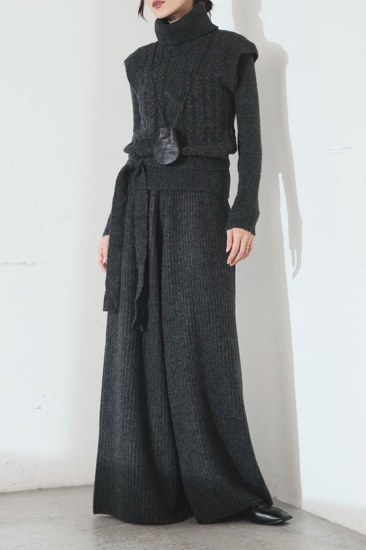 [SET]3ピースハイネックニットベストSETUP