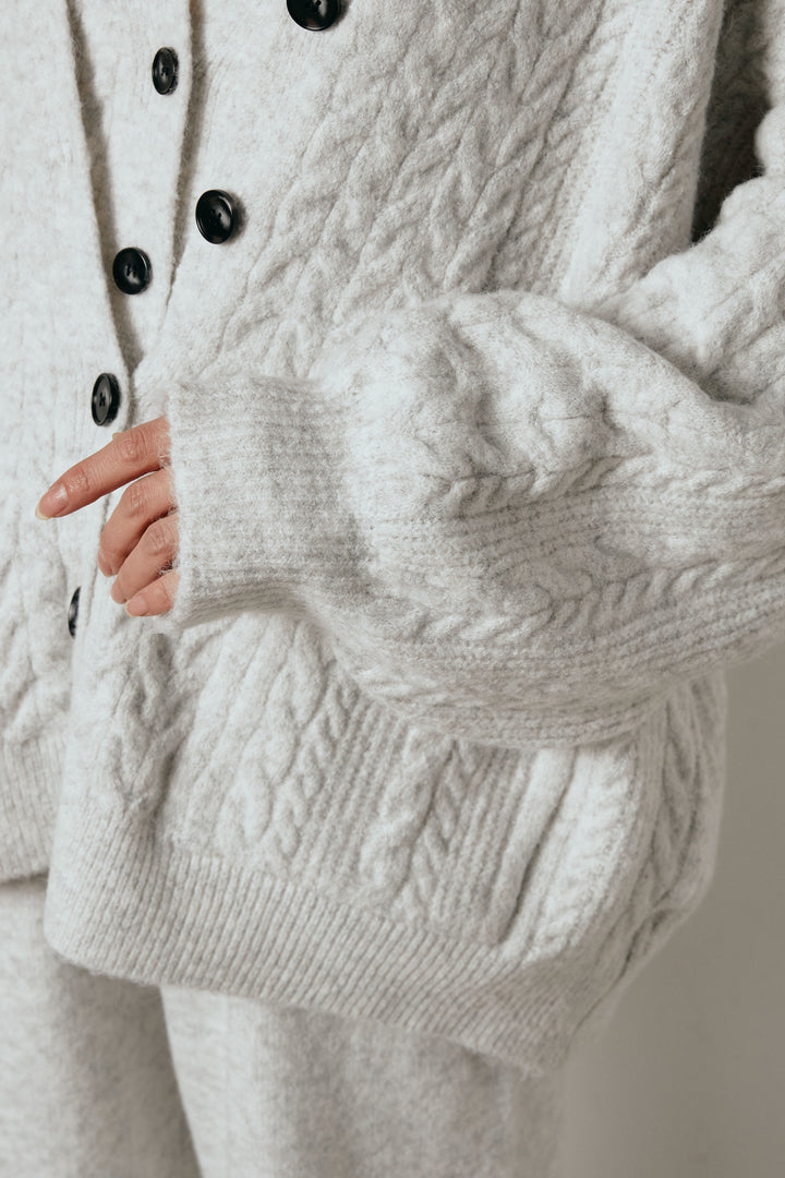 [SET]3ピースフロントボタンニットSETUP