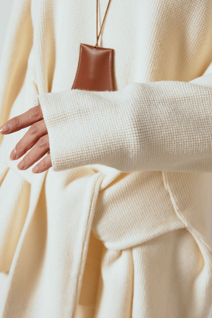 [SET]ウエスト巻きワッフルニットSETUP