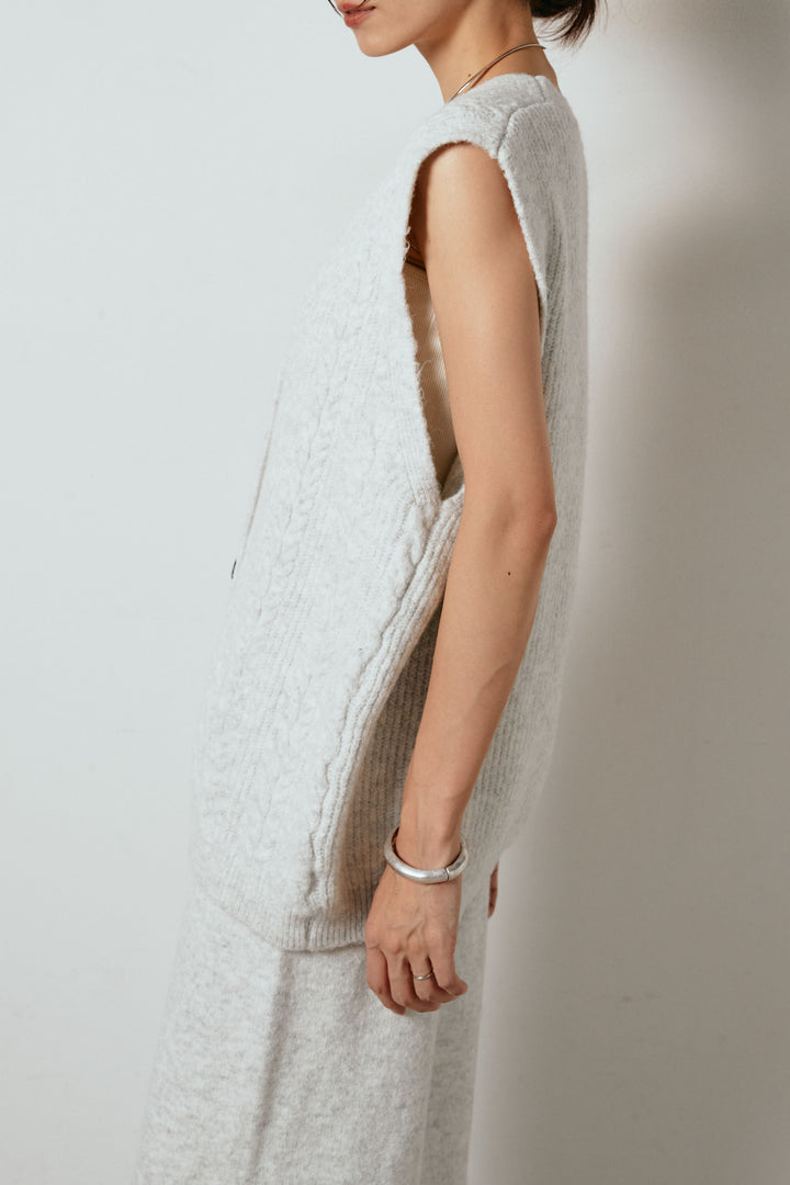 [SET]3ピースフロントボタンニットSETUP