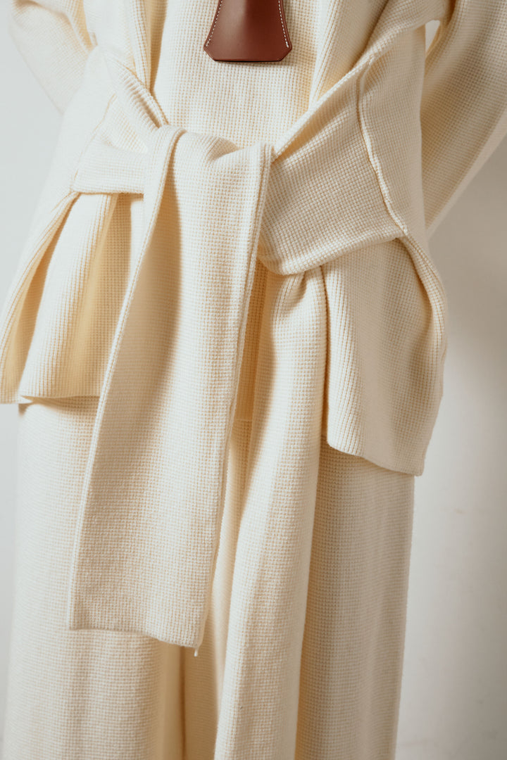 [SET]ウエスト巻きワッフルニットSETUP