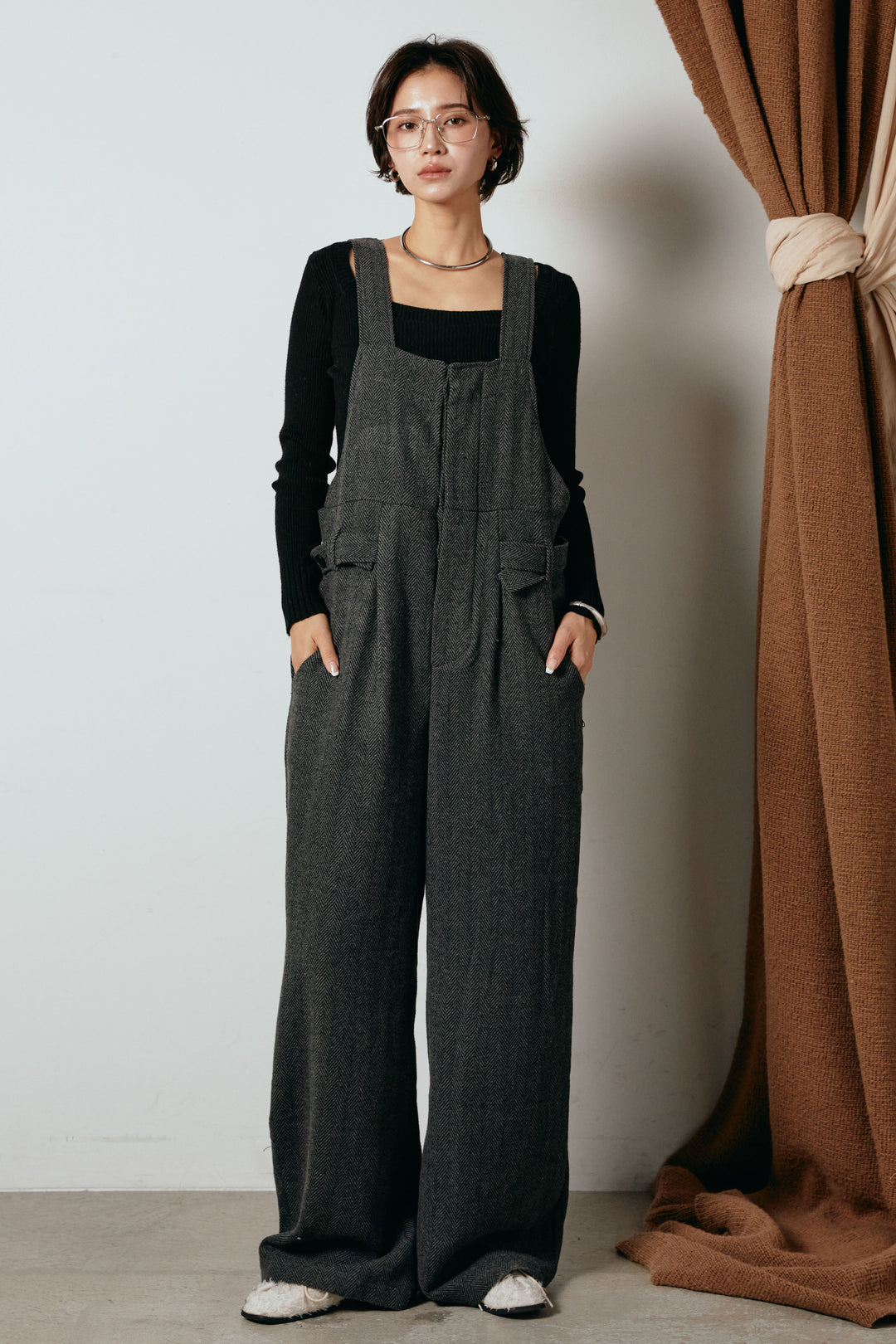 クラシックヘリンボーンサロペット