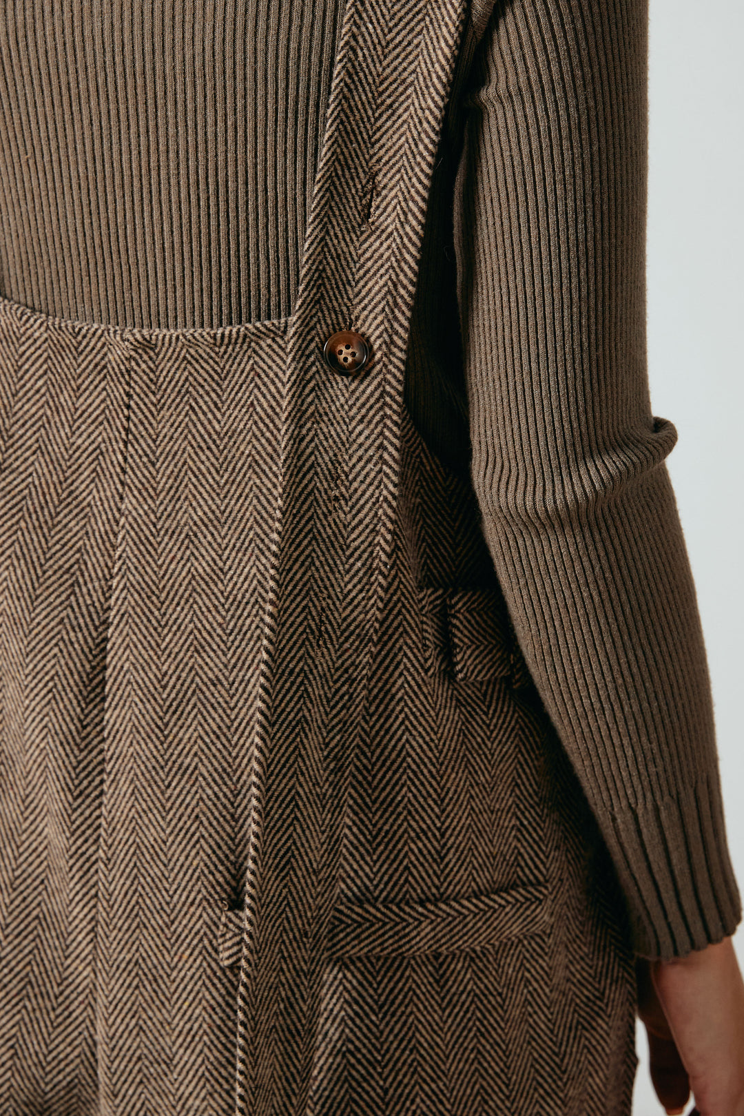 [SET]プードルファーミドルジャケット+クラシックヘリンボーンサロペット(2set)