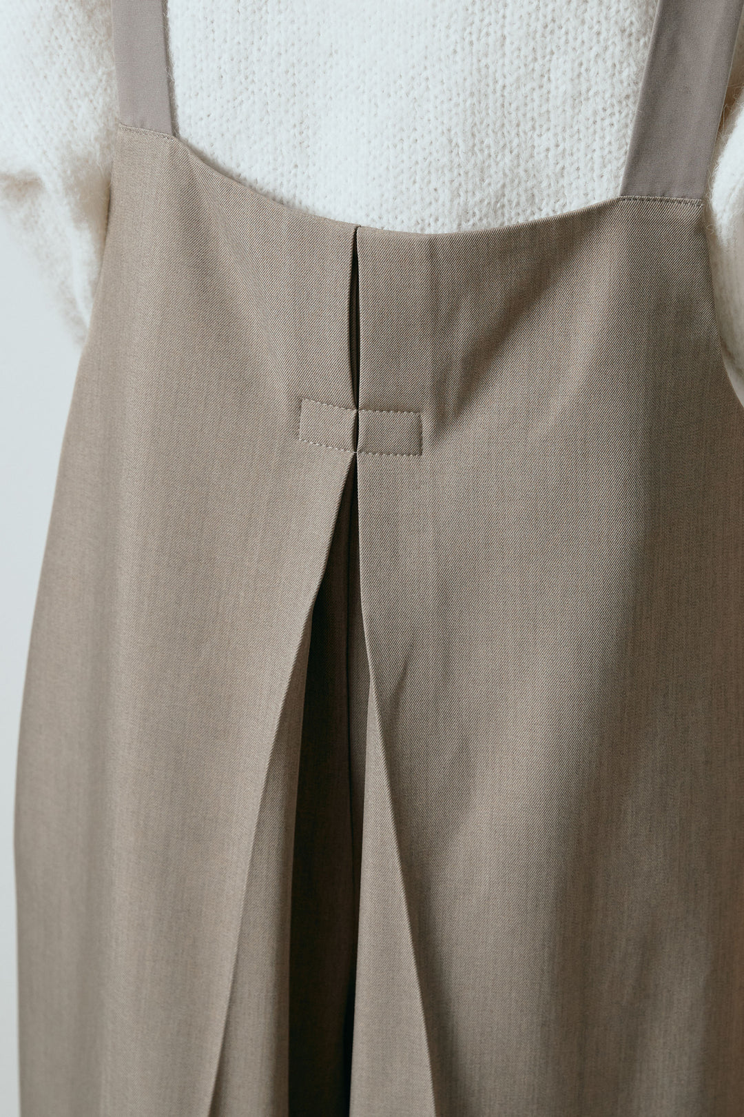 [SET]起毛ノルディック柄ニットカーディガン+ワイドツイルサロペット(2set)