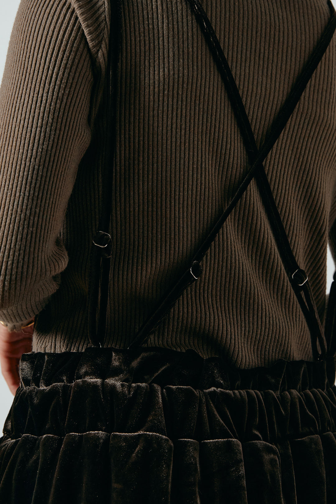 ベロアサスペンダー付きパンツ