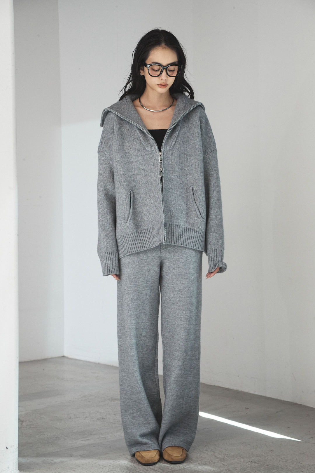 【着回しセット】[SET]ビッグカラーダブルジップニットSETUP+ビッグカラーダブルジップニットSETUP(2set)