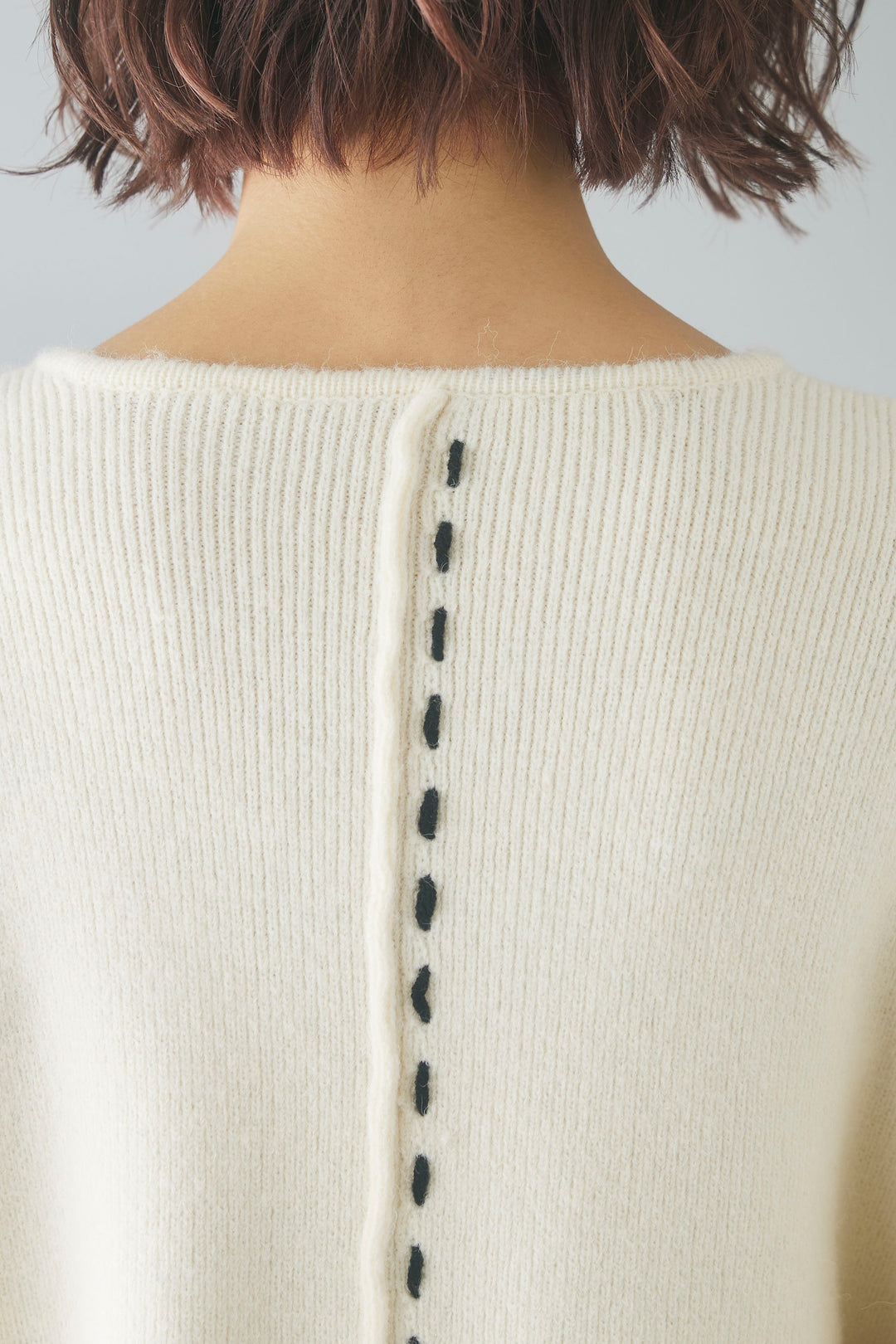 【即納】ステッチ刺繍ニットカーディガン