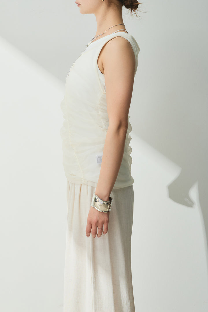 [SET]シャーリングシアータンクxリブタンクSET+タータンチェックワイドパンツ(2set)