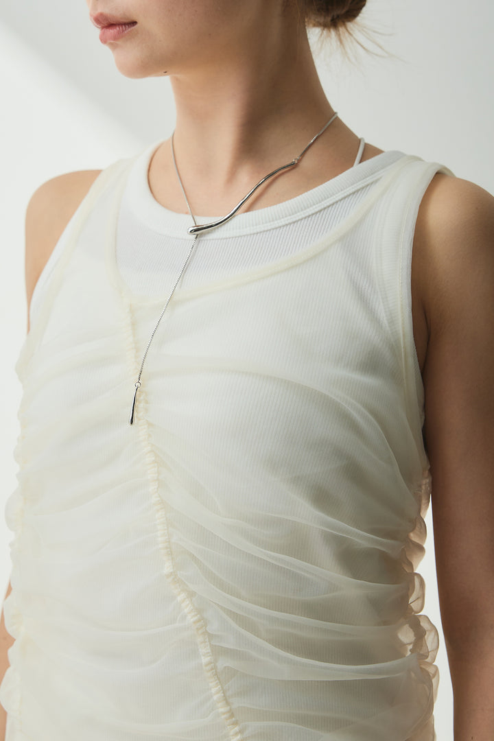 [SET]シャーリングシアータンクxリブタンクSET+タータンチェックワイドパンツ(2set)