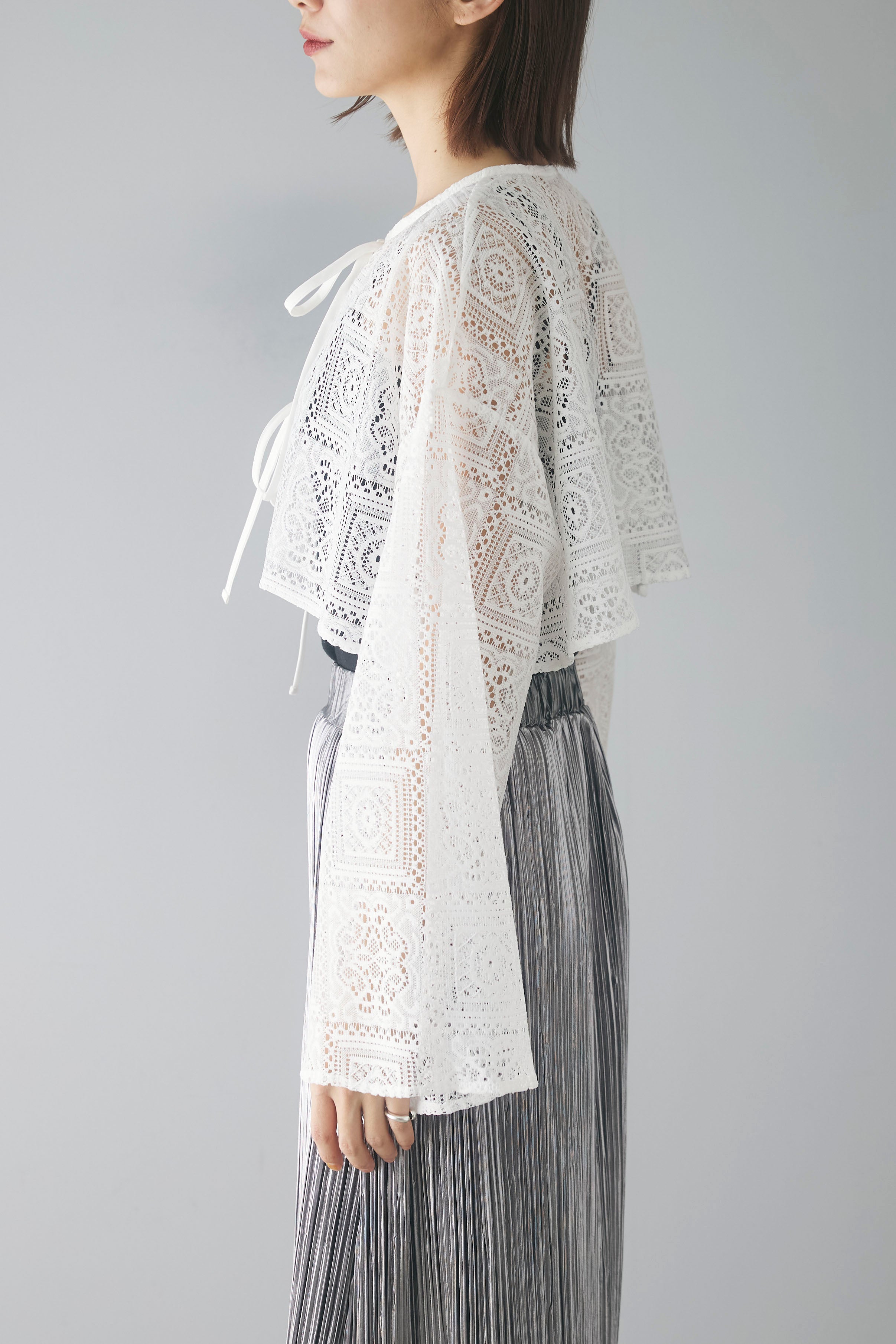 poppy レースラッフルカーディガン POPPY レースラッフルカーディガン - メルカリ